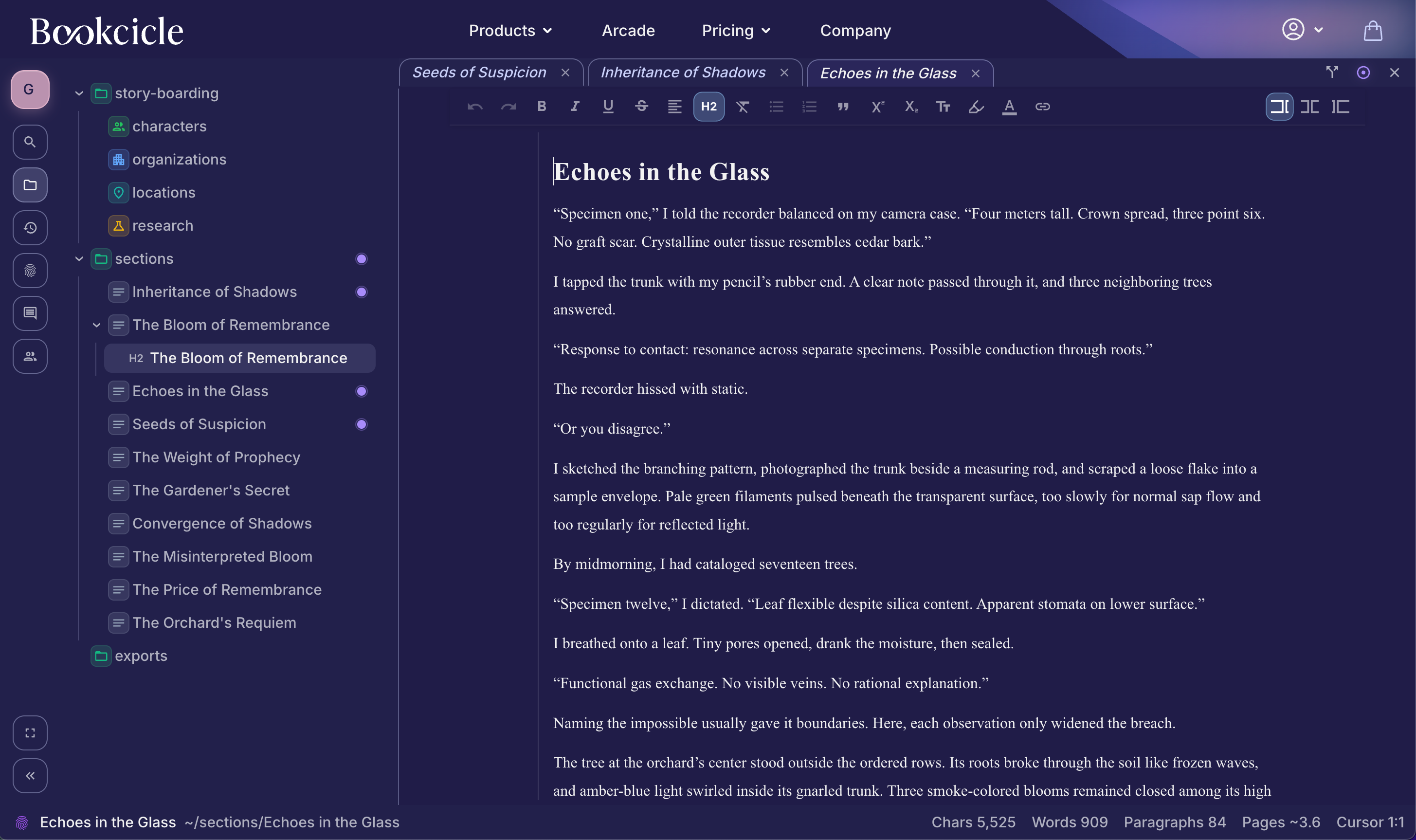 Native editor browser preview in dark mode.